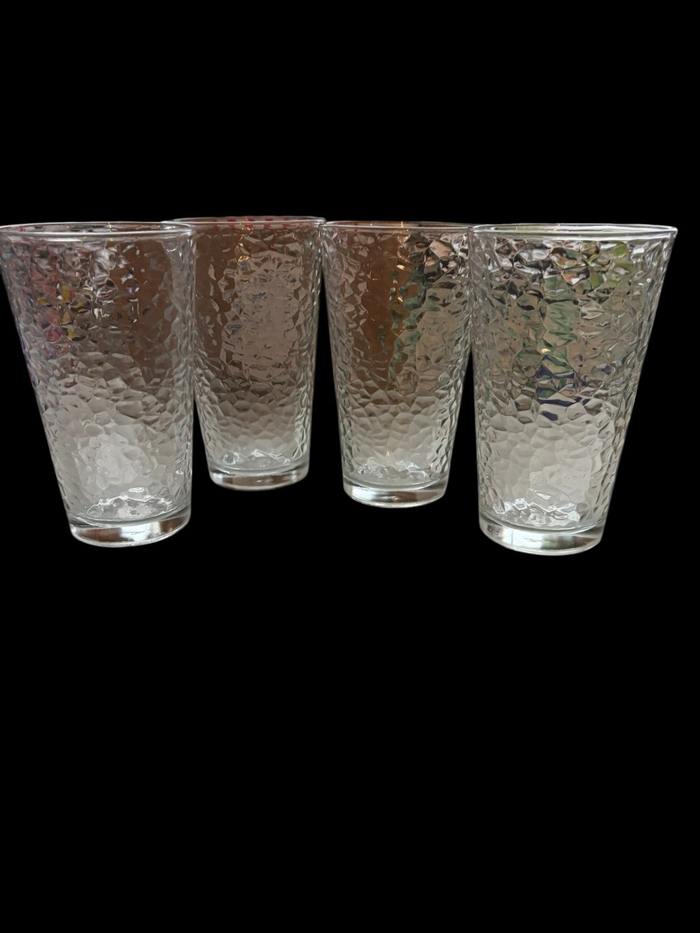 Libbey Clear pebbled Textured 16oz Drinking Glasses - 4 Pack